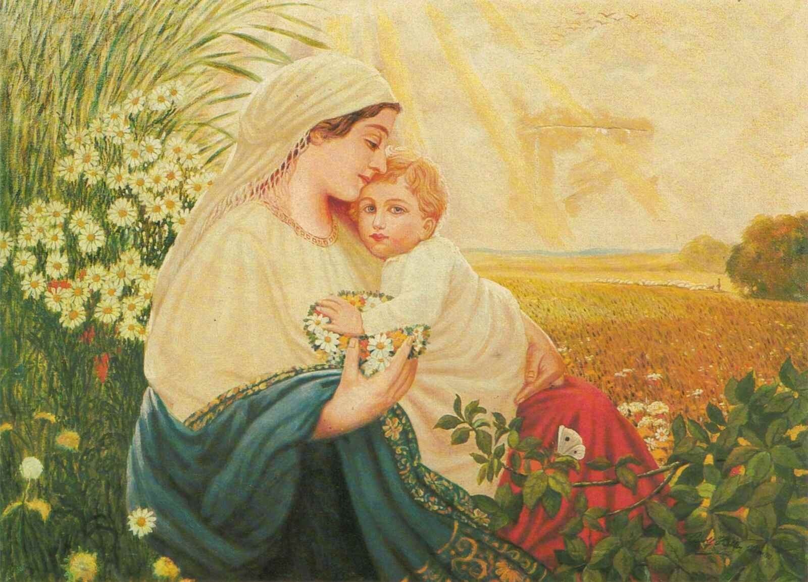 Adolf Hitler - Mary with Jesus 1913 Religious Watercolor Art Print 17x22\