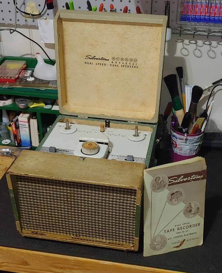 1958 SILVERTONE Model 232 DUAL SPEED Reel 2 Reel TAPE RECORDER Fully Functional