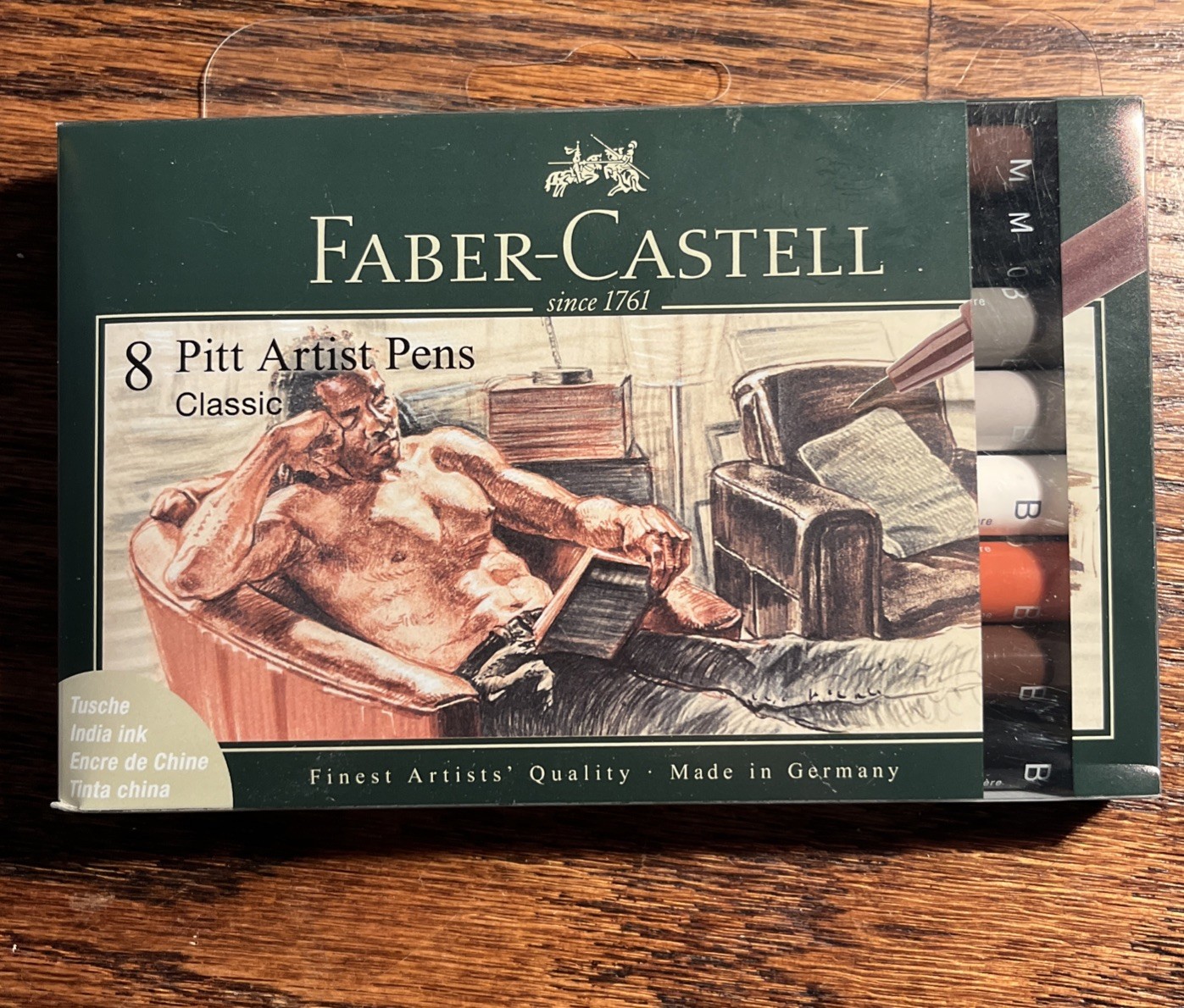 Faber Castell Pitt Artist Pens, Classic Set, India Ink 5 Colors Artists Quality Faber Castell Pitt Artist Pens, Classic Set, India Ink 5 Colors Artists Quality