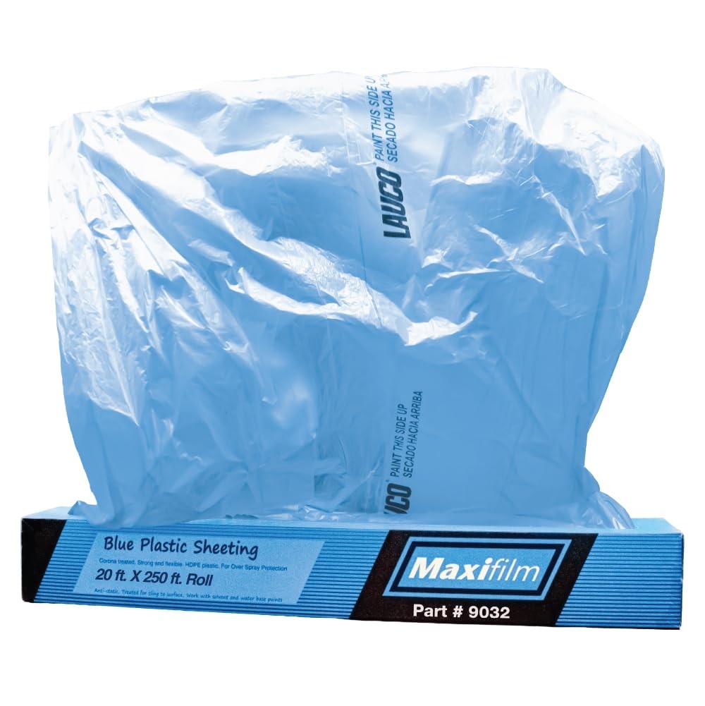 LAUCO MAXIFILM 20ft x 250 ft Roll of Blue Overspray Paintable Plastic Sheeting LAUCO MAXIFILM 20ft x 250 ft Roll of Blue Overspray Paintable Plastic Sheeting