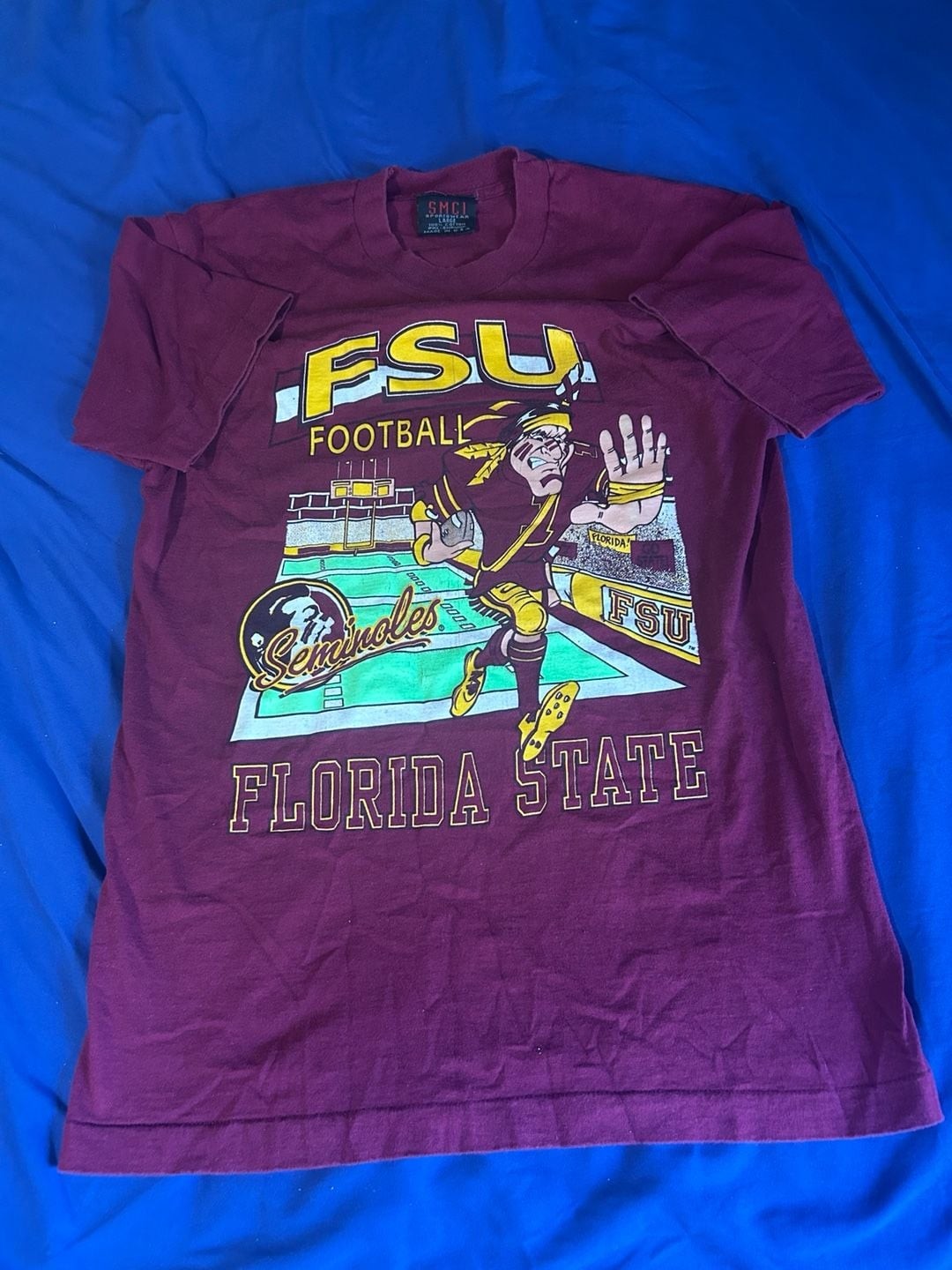 Vintage Florida State Football University FSU tee Size Large Very Rare