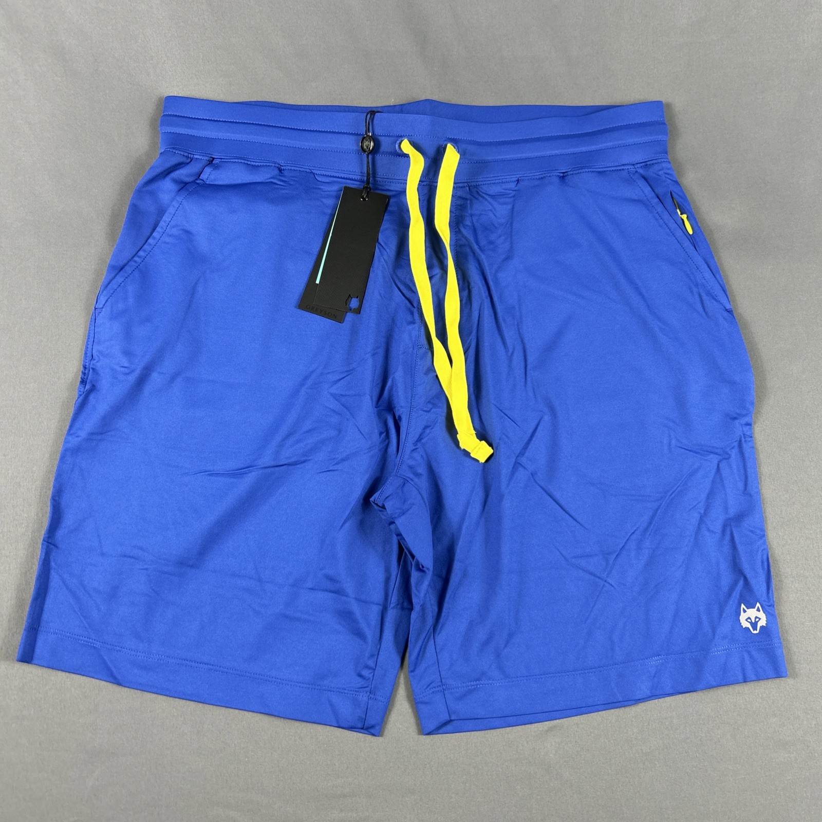 Greyson Shorts Guide Sport Athletic Medium Mojave Blue Nylon Spandex MSRP $98