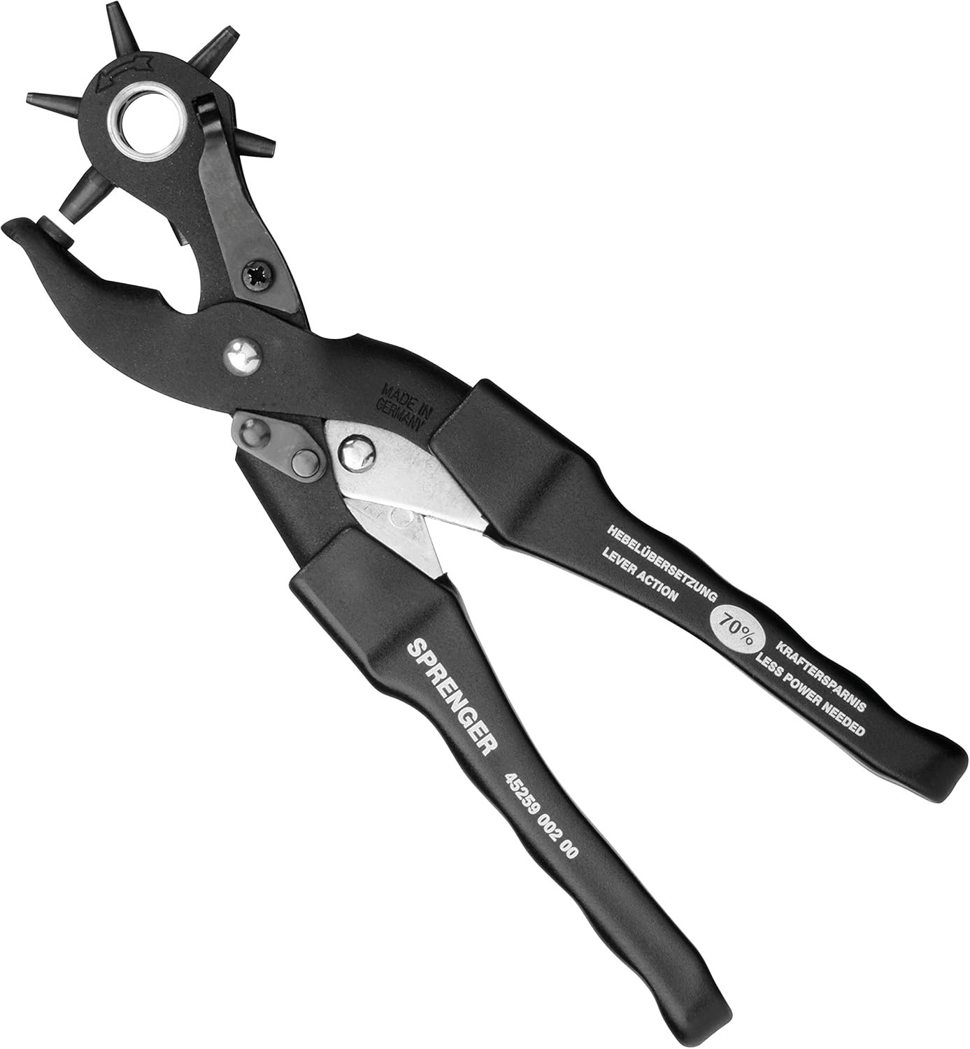 Leather Hole Punch - Made in Germany - Handheld Professional One Size, Black 