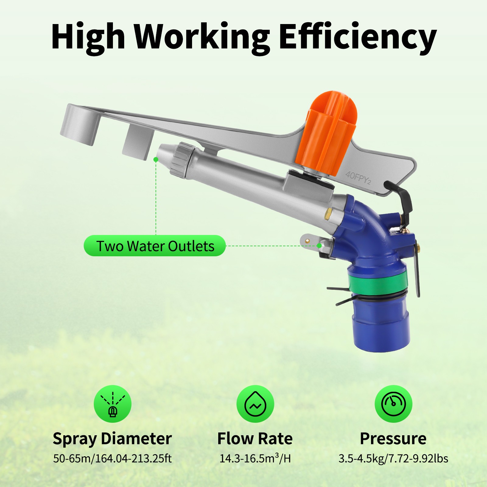 2.62in Irrigation Sprinklers Agricultural Farm Irrigation Large Area Water Spray