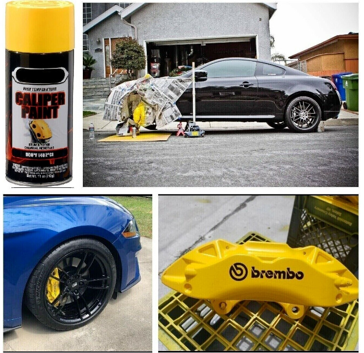 Ceramic Yellow Spray High Temp Coating Engine Caliper Brake Rotor Spring Paint