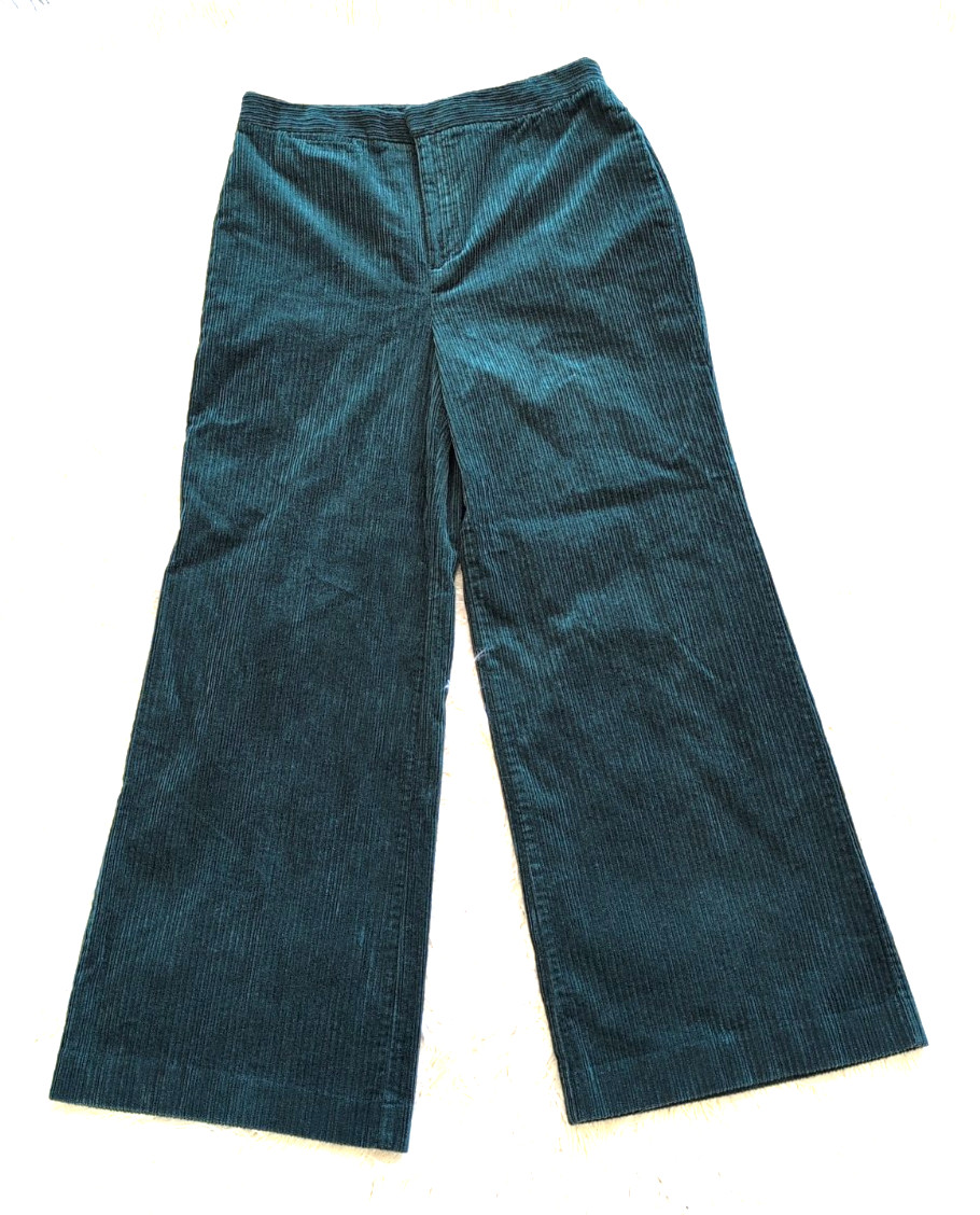 Pilcro Corduroy Pants Sz 31 Wide Leg Cropped Green High Rise Anthro Academia Pilcro Corduroy Pants Sz 31 Wide Leg Cropped Green High Rise Anthro Academia