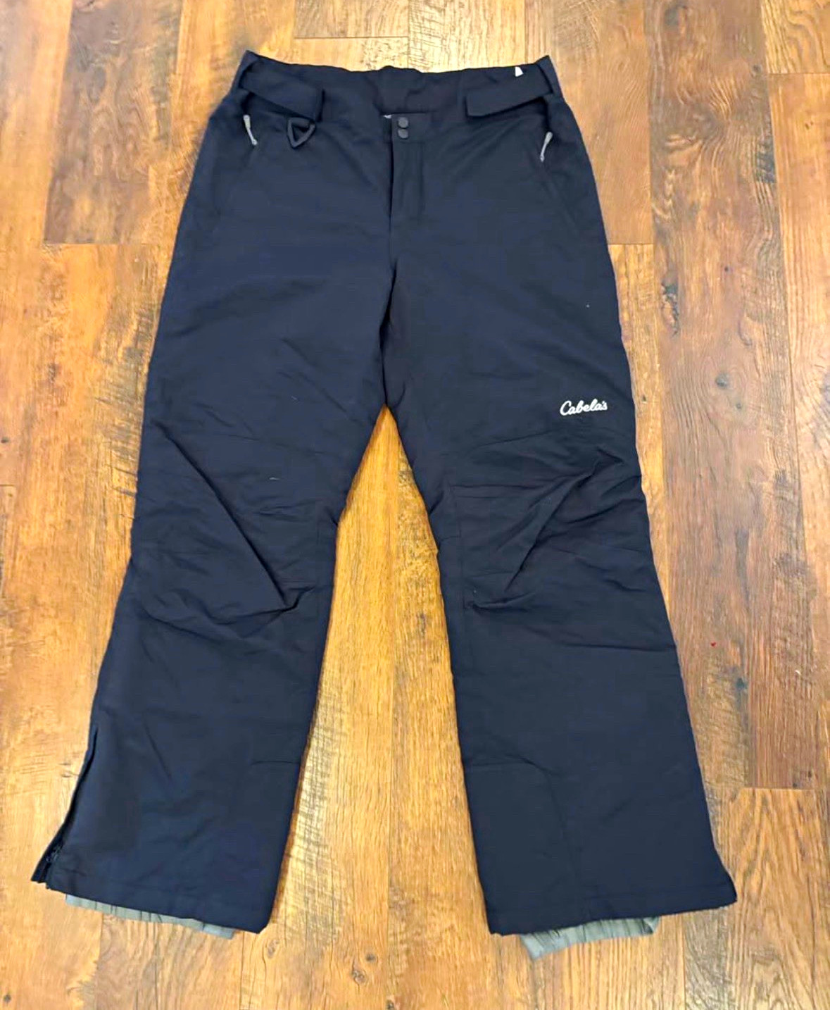 Cabela's Men's Black Nylon Snow Pants L 36x32 Ski Snowboard Pockets Cabela's Men's Black Nylon Snow Pants L 36x32 Ski Snowboard Pockets