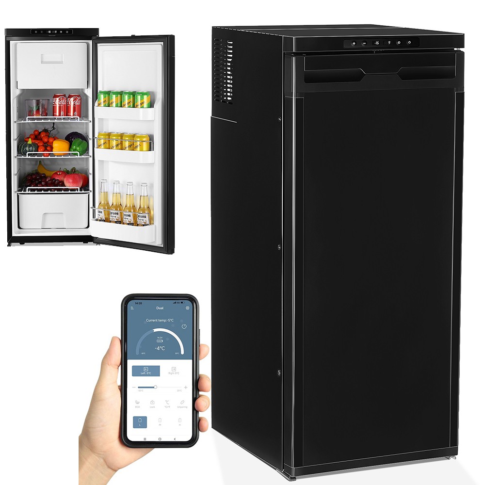 3.18 Cu.Ft 90L RV Fridge AC110V DC 12V/24V Portable RV Car Refrigerator Freezer
