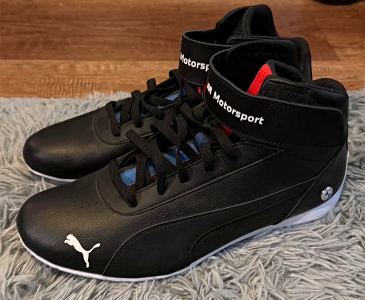 PUMA BMW M Motorsport Men’s Mid Top Lace-Up Athletic Sneakers Black