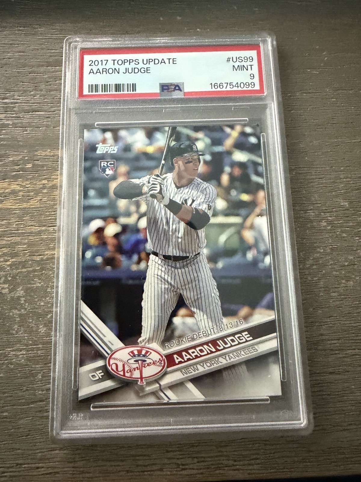 2017 Topps Update Aaron Judge (RC) #US99 Batting New York Yankees PSA 9 MINT 2017 Topps Update Aaron Judge (RC) #US99 Batting New York Yankees PSA 9 MINT