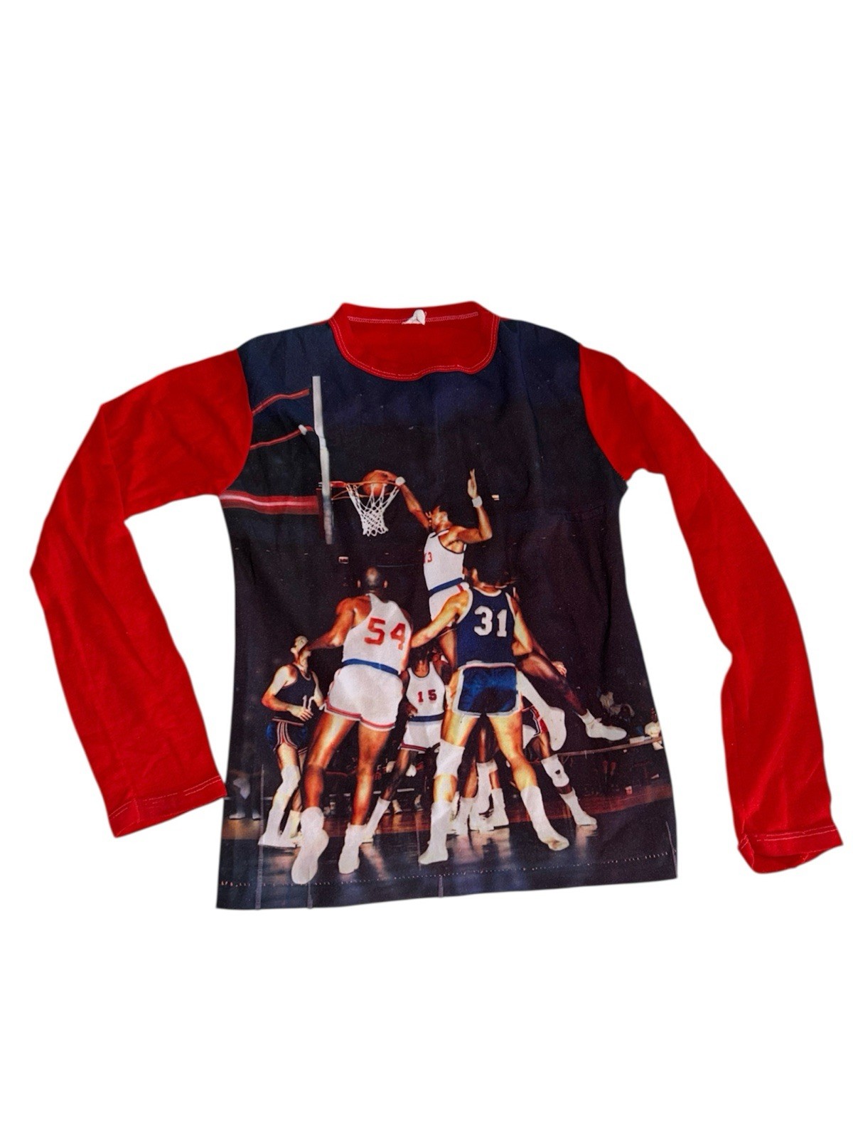 Rare Vintage 70s Wilt Chamberlain Kids Pj Top University Of Kansas 14x19.5 Rare Vintage 70s Wilt Chamberlain Kids Pj Top University Of Kansas 14x19.5