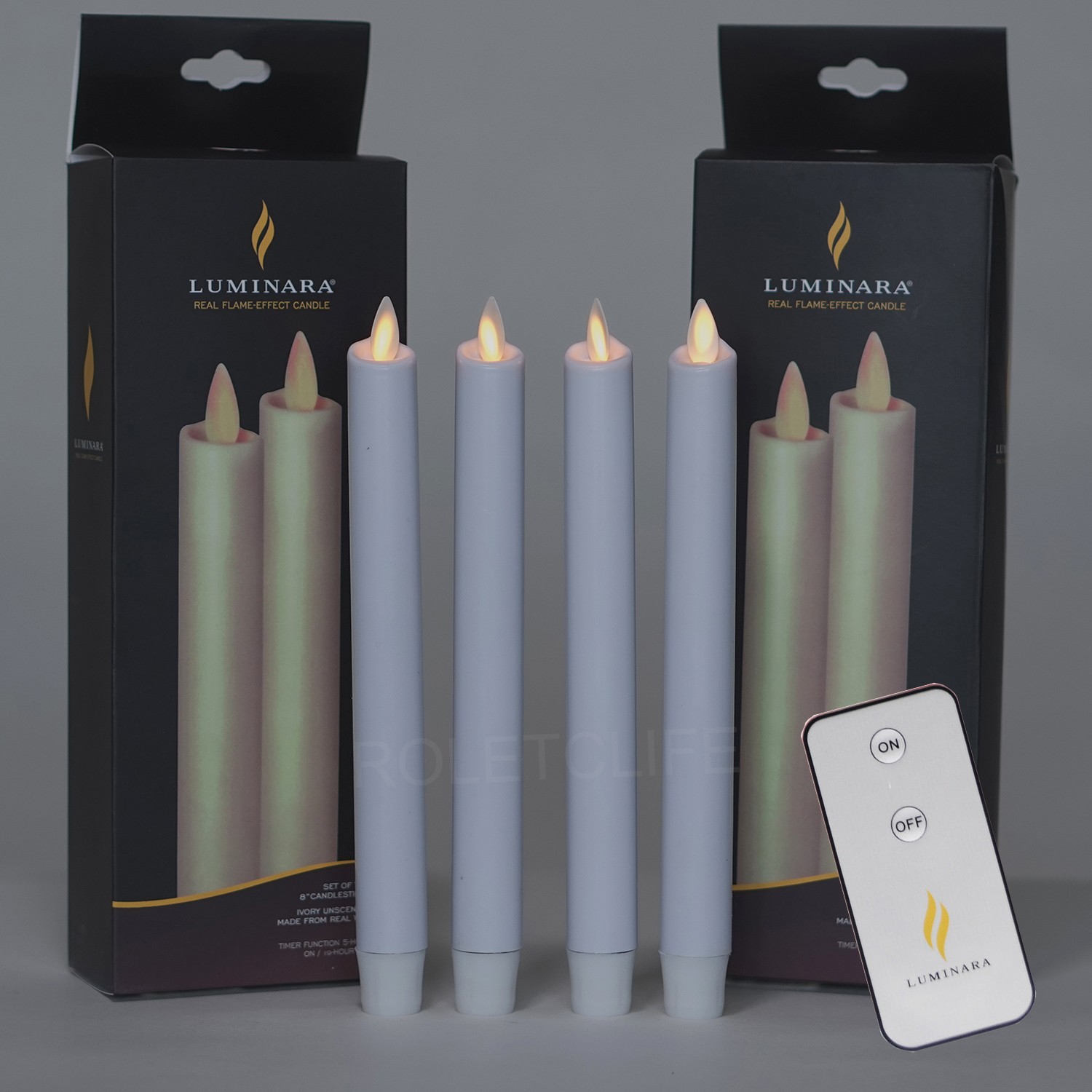 Luminara Flickering Flameless Battery Operated LED Taper Candle with Remote 9.5\