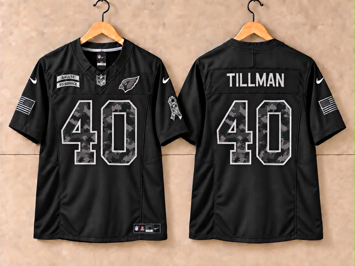 Nike Arizona Cardinals Pat Tillman #40 Salute to Service Jersey Black All Sizes