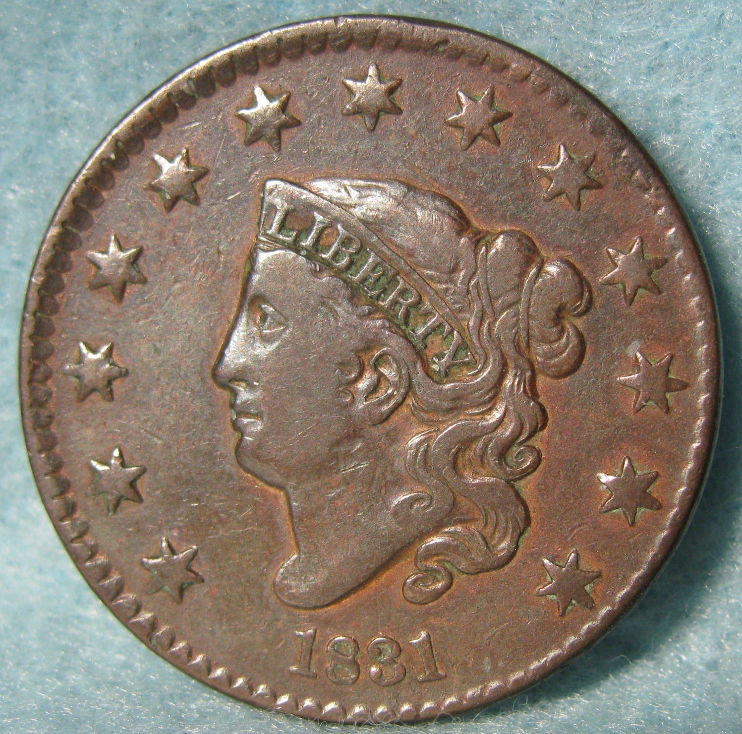 1831 Coronet Head Large Cent Better Grade Old US Coin #591
