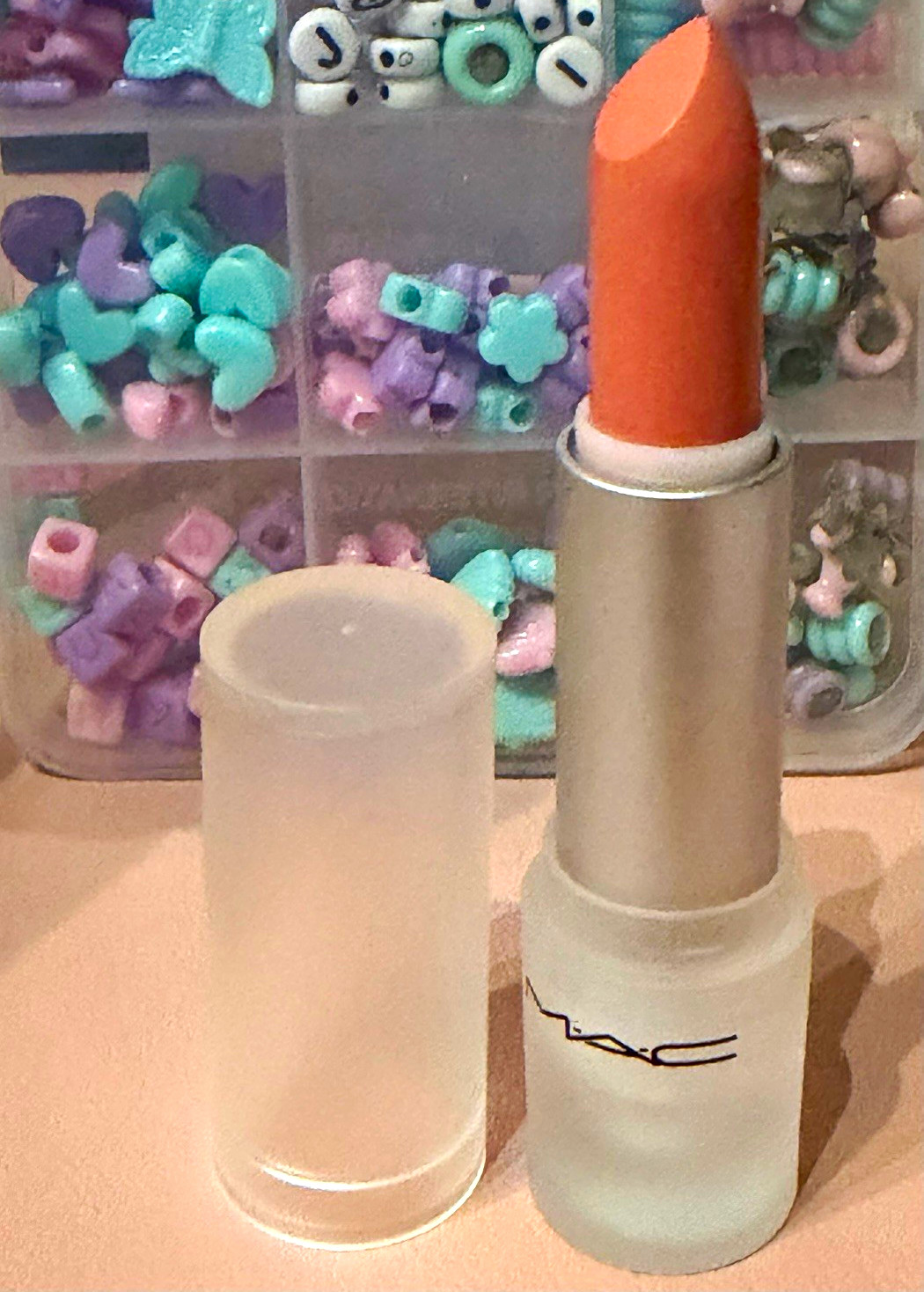 M·A·C Lustre Lipstick Stick Shine - Fleur D\'Coral Coral Shade A69 0.1 oz