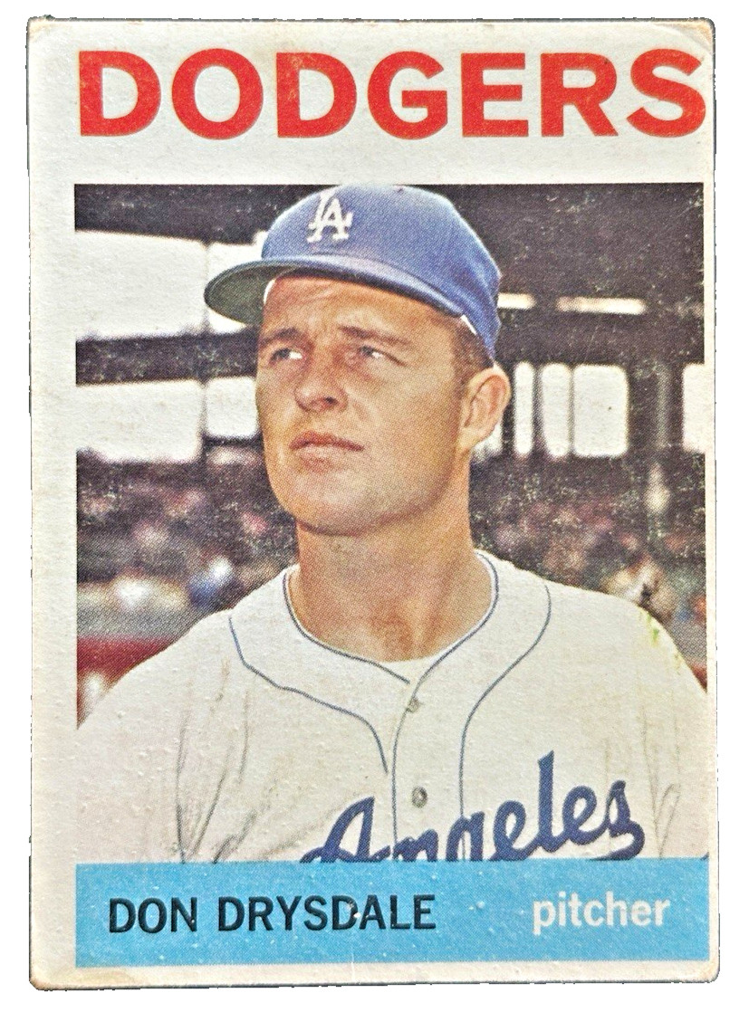 1964 Topps #120 Don Drysdale Los Angeles Dodgers HOF Vintage Baseball Card