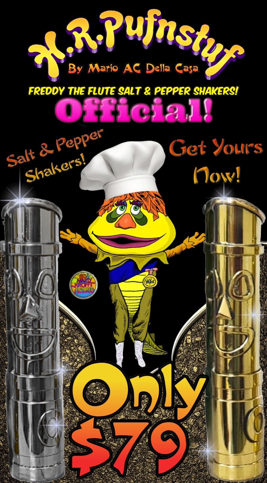 OFFICIAL FREDDY THE FLUTE FROM HR. PUFFNSTUF S&P SET GALLERY EDITION ONLY $79