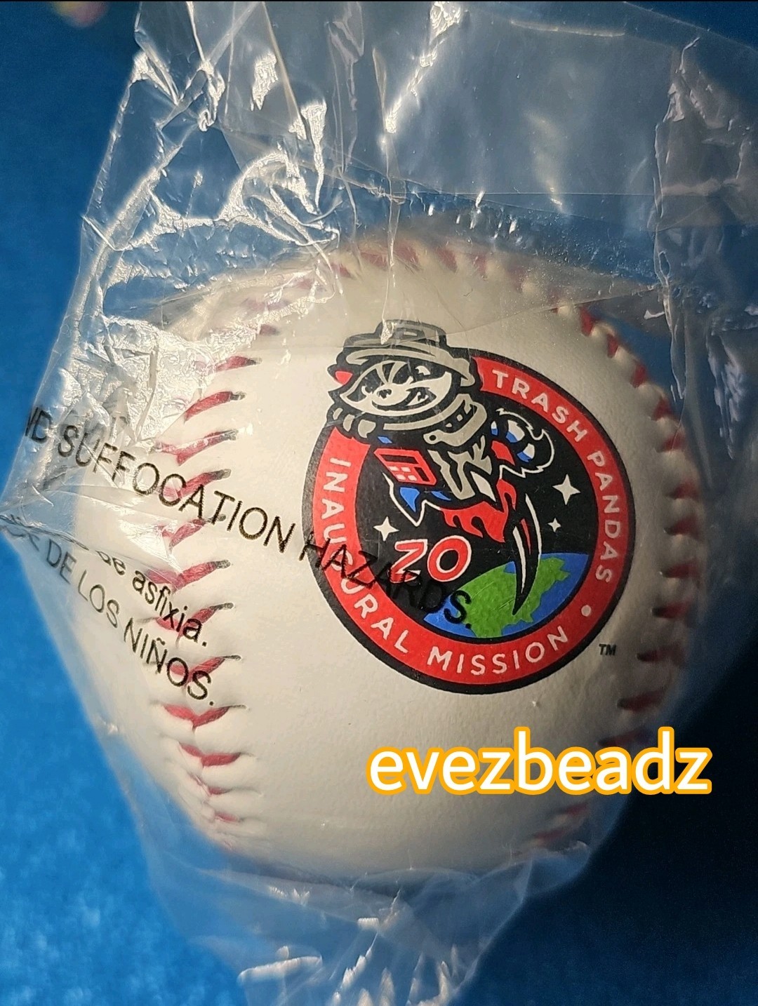 EvezBeadz Trash Pandas Inaugural Mission Baseball Rocket City Huntsville Rare 