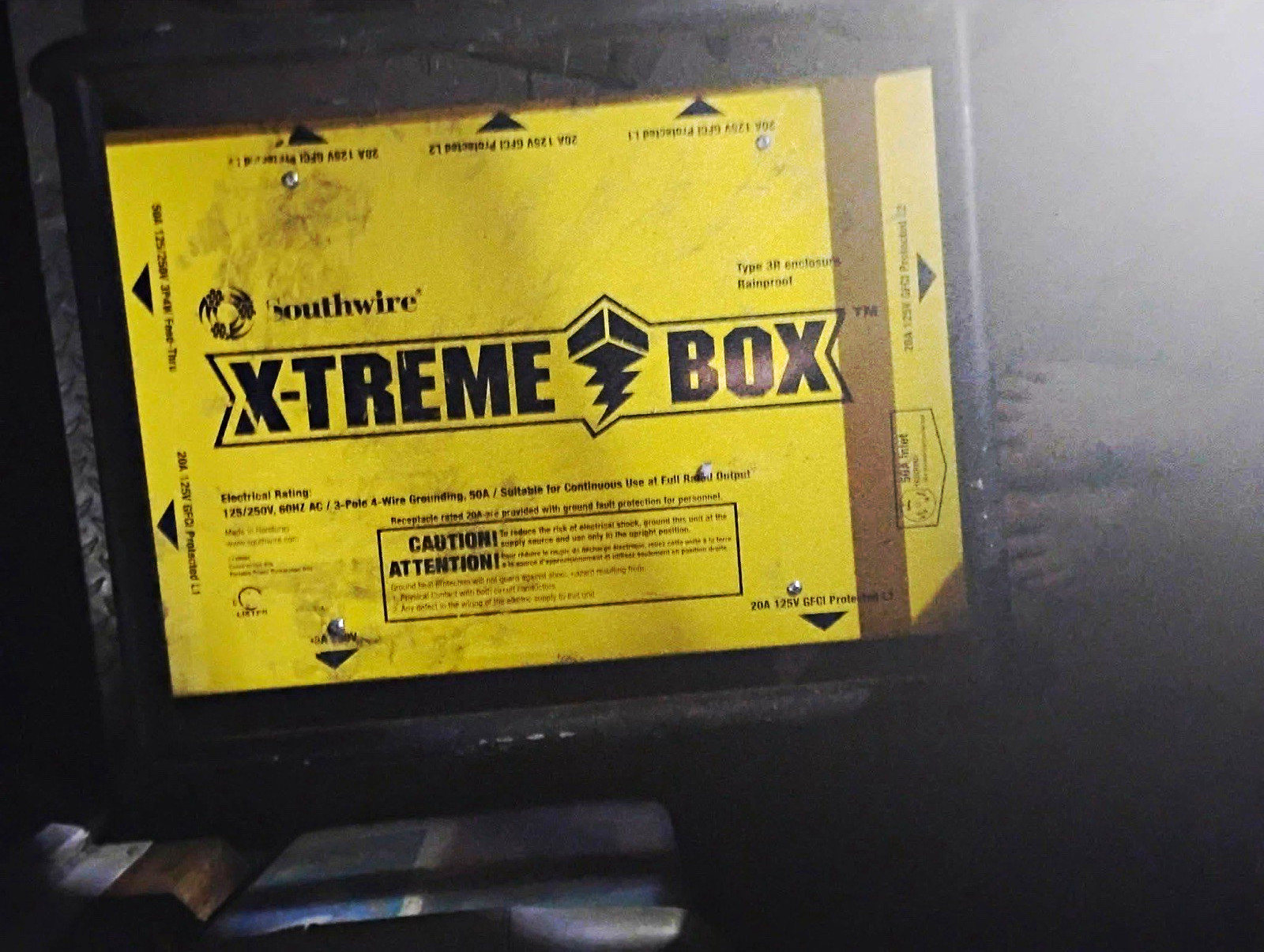 Southwire X-TREME BOX Metal Disconnect Enclosure w/ Breakers GFCI 125V 50A Southwire X-TREME BOX Metal Disconnect Enclosure w/ Breakers GFCI 125V 50A