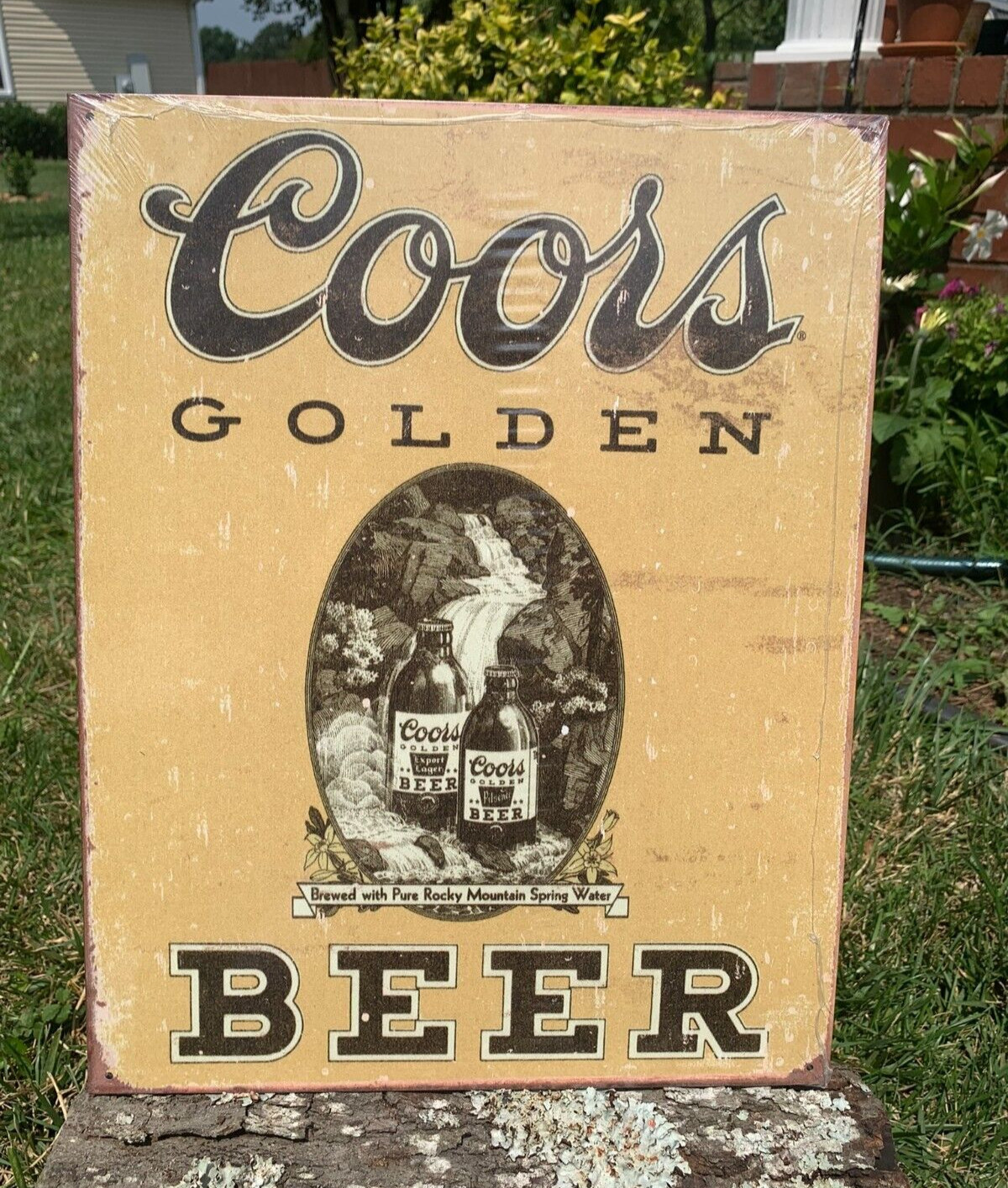 Vintage Coors Golden Beer Tin Metal Sign Old Original Logo Bottles
