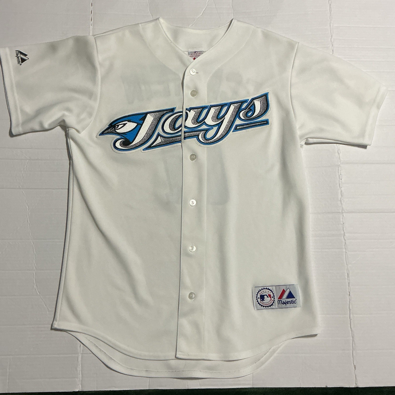 Vintage Majestic Toronto Blue Jays MLB Eckstein #11 Jersey White M Made In USA Vintage Majestic Toronto Blue Jays MLB Eckstein #11 Jersey White M Made In USA