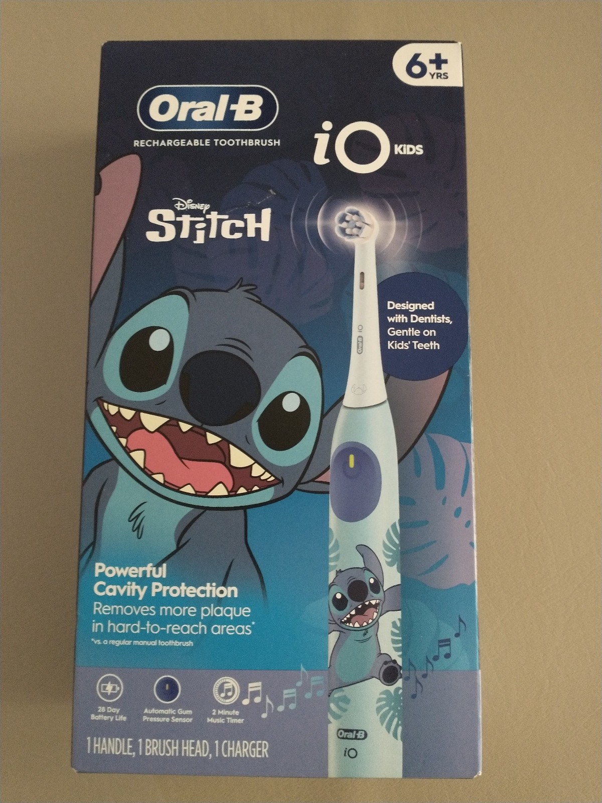 Oral-B Kids Disney STITCH Rechargeable Toothbrush With 2 min Music Timer NEW