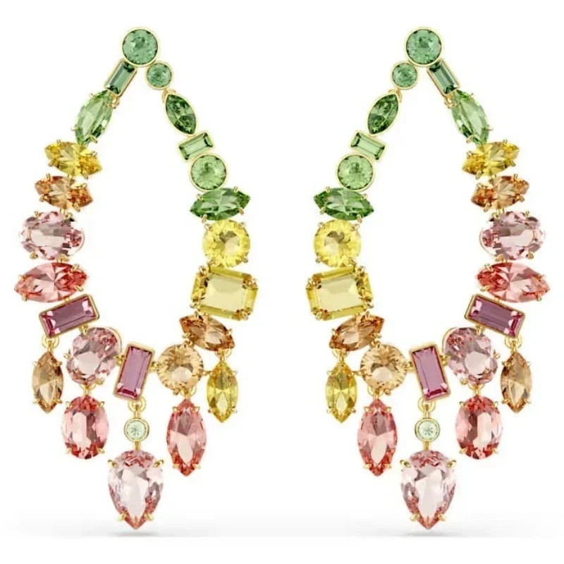 Swarovski Elements Gema Style Earrings - Multicolor Crystal Chandelier Drops Swarovski Elements Gema Style Earrings - Multicolor Crystal Chandelier Drops