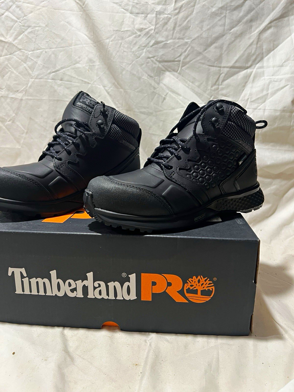 Brand New Timberland PRO Reaxion Waterproof Comp Toe Women Work Boots Black 7.5M