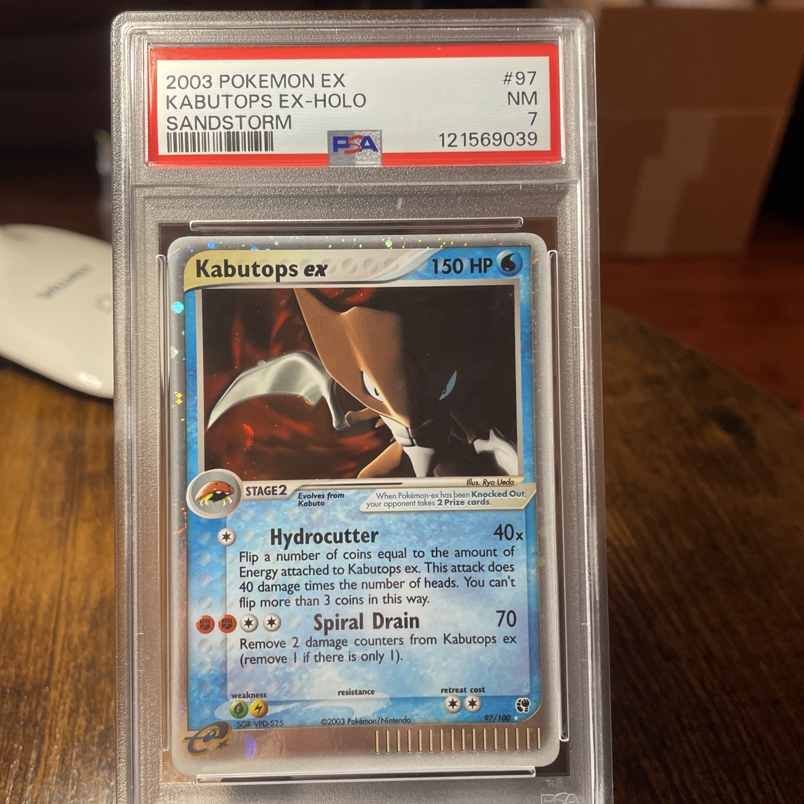 Pokemon Kabutops ex 97/100 EX Sandstorm Holo Ultra Rare 2003 EN PSA 7