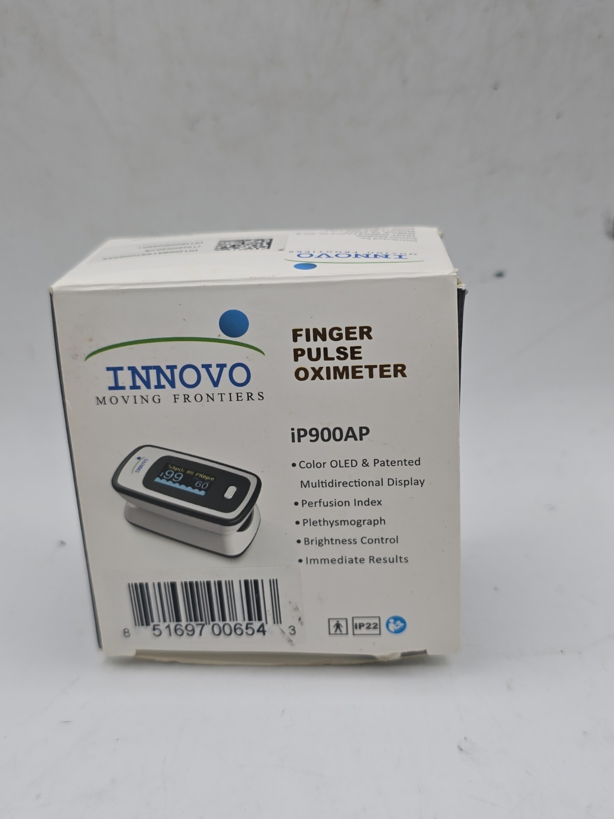  Innovo Deluxe Fingertip Pulse Oximeter Blood Oxygen Monitor Heart ip900AP
