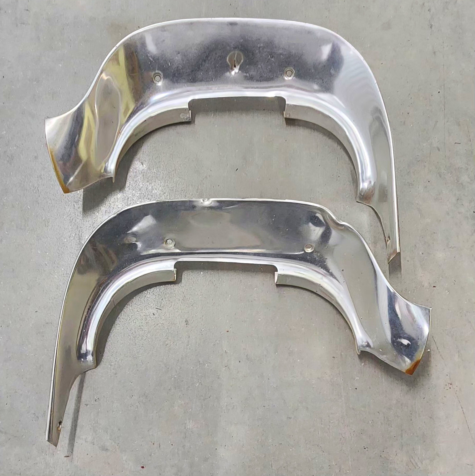 1958 Plymouth Front Fender Eyebrow Moldings Bezels Pair Fury Belvedere Savoy OEM