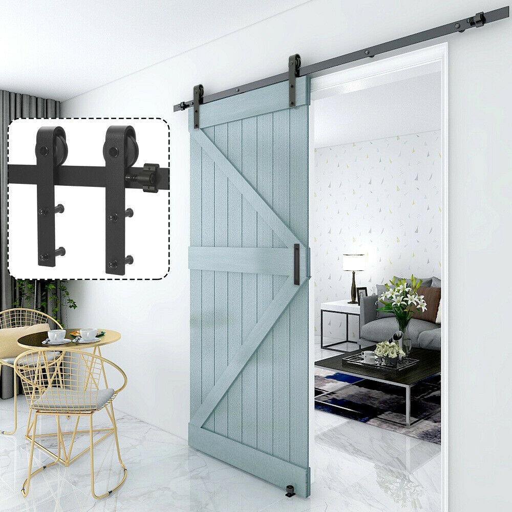 6.6 FT Heavy Duty Sliding Barn Door Hardware Track Kit for 36