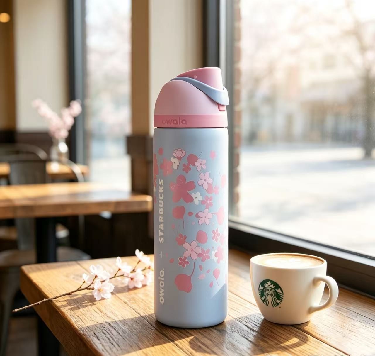 LUXURY NEW 2026 Starbucks&Owala Sakura  Limited Insulated Water Bottle Straw Cup