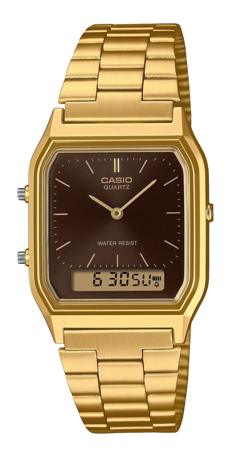 Casio Vintage Analog Digital Gold Tone Stainless Steel AQ-230GA-5A Unisex Watch Casio Vintage Analog Digital Gold Tone Stainless Steel AQ-230GA-5A Unisex Watch