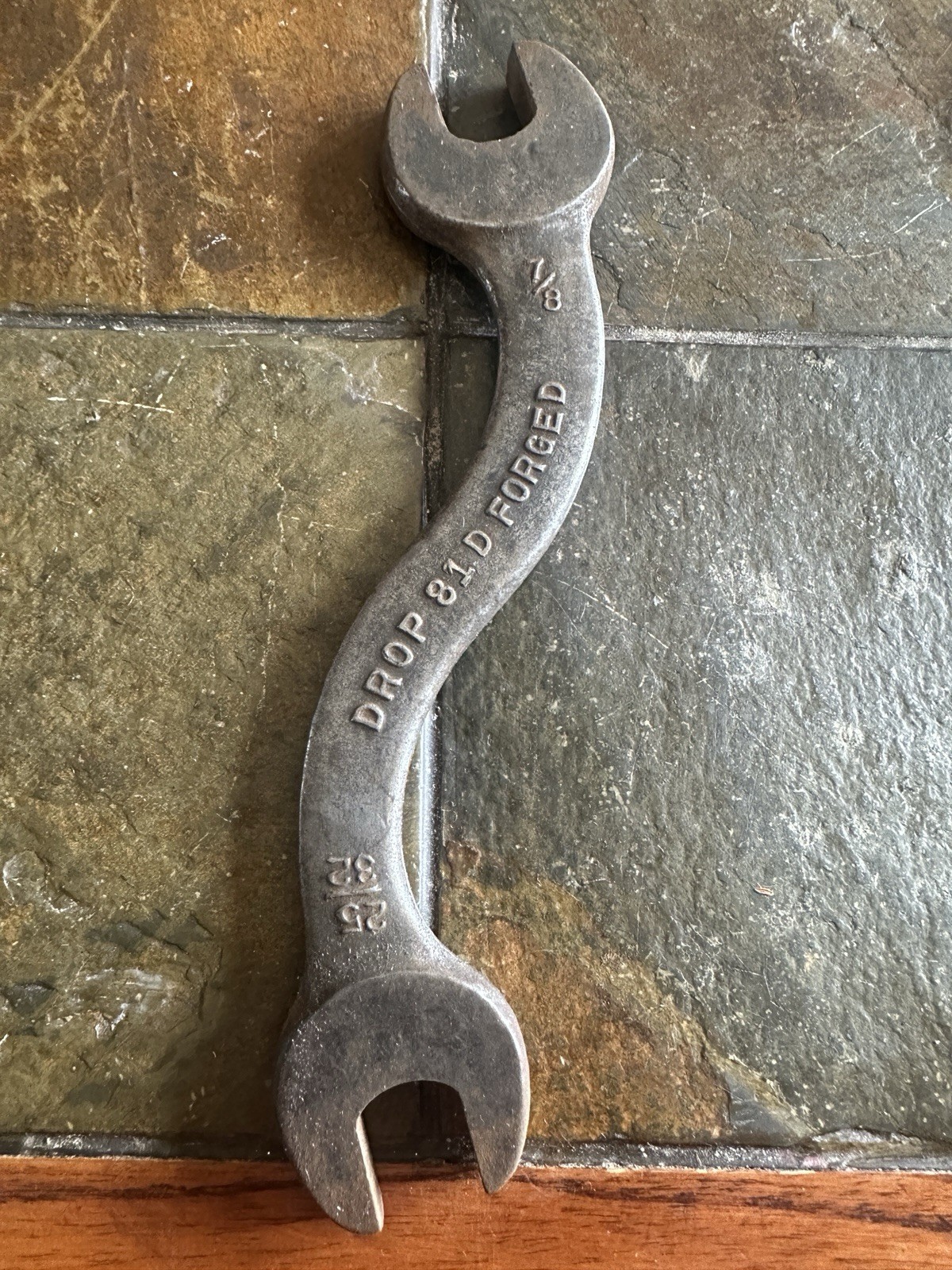 Vintage 81-D S-Curved Open End Wrench 7/8” x 25/32” Drop Forged USA