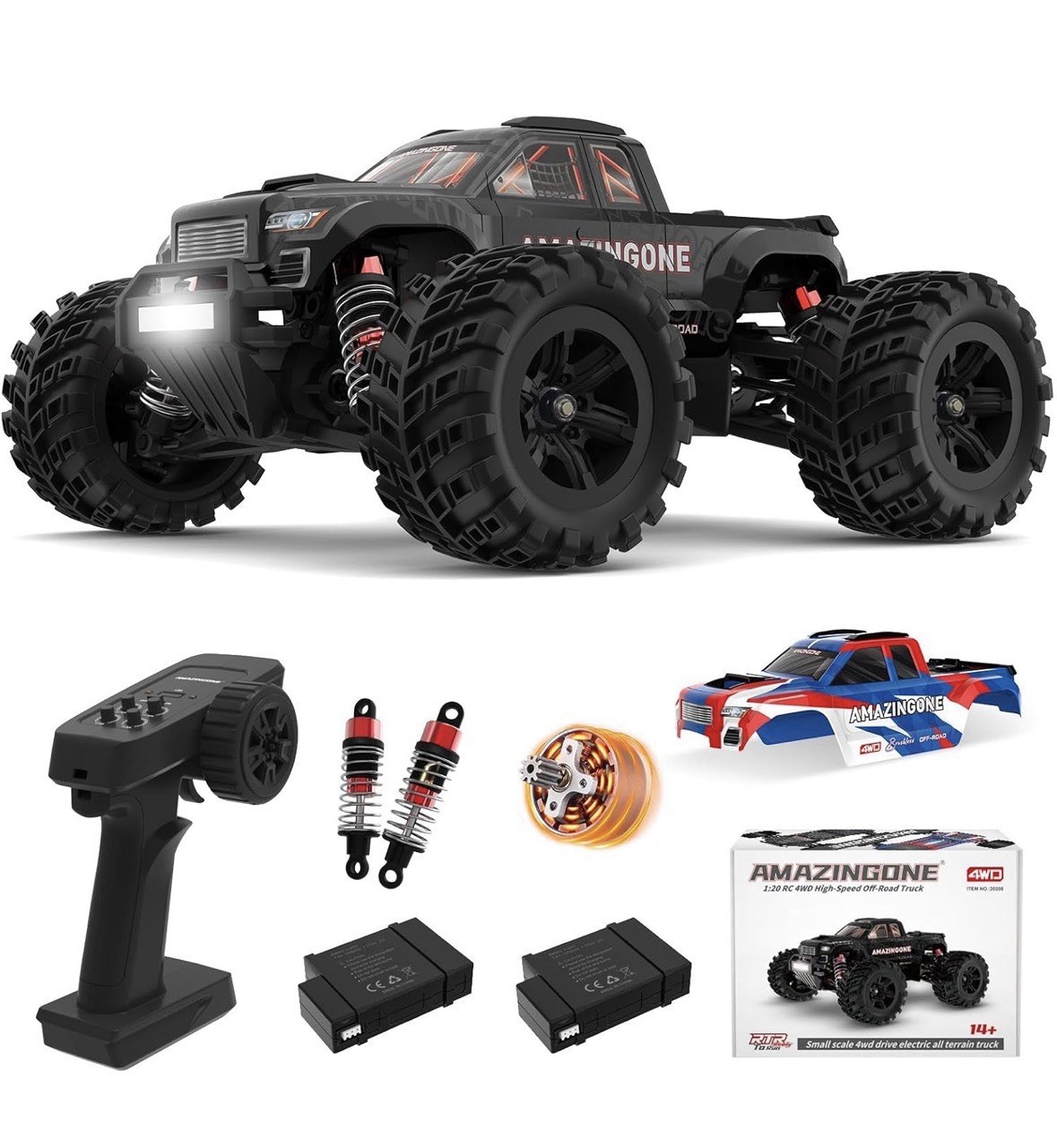 1/20 Scale Brushless Fast RC Cars 45KMH 4x4 All Terrain Remote Control Car READ 1/20 Scale Brushless Fast RC Cars 45KMH 4x4 All Terrain Remote Control Car READ