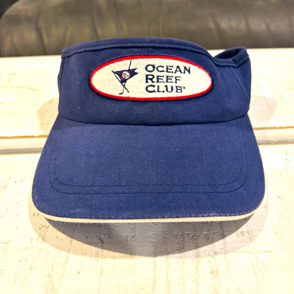 Imperial Ocean Reef Club Golf Visor Hat Blue Cotton Adjustable Embroidered Logo