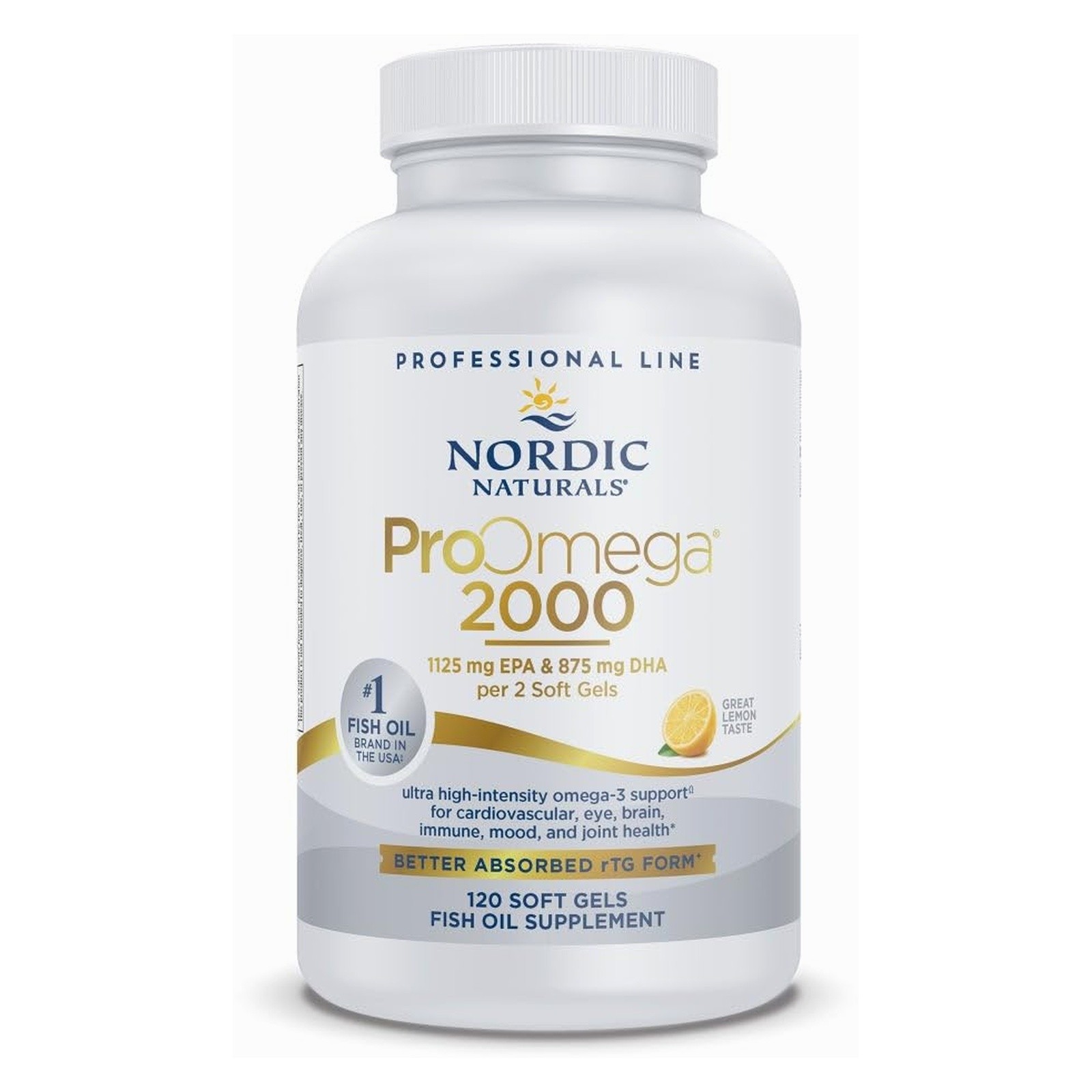 Nordic Naturals ProOmega 2000 Lemon 120 Soft Gels High Potency