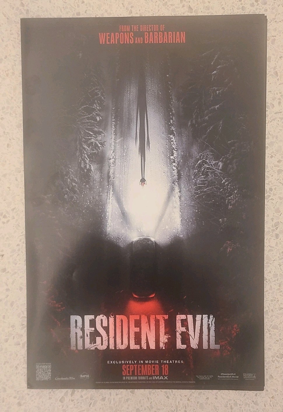 Zach Cregger Resident Evil (2026)  NMINT Original Advance Movie Poster 11x17 