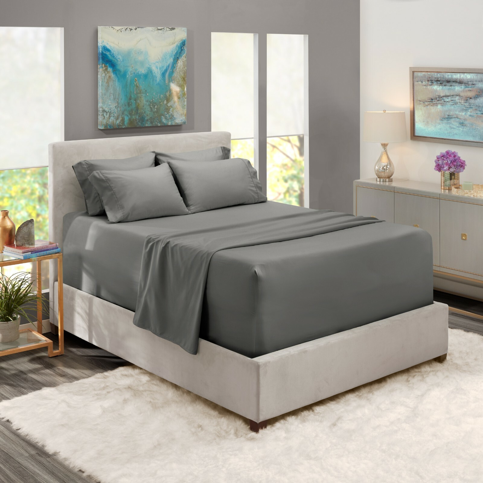 6 Piece Bed Sheets Set- Hotel Luxury Extra Deep Sheets, 39 Colors, 16\