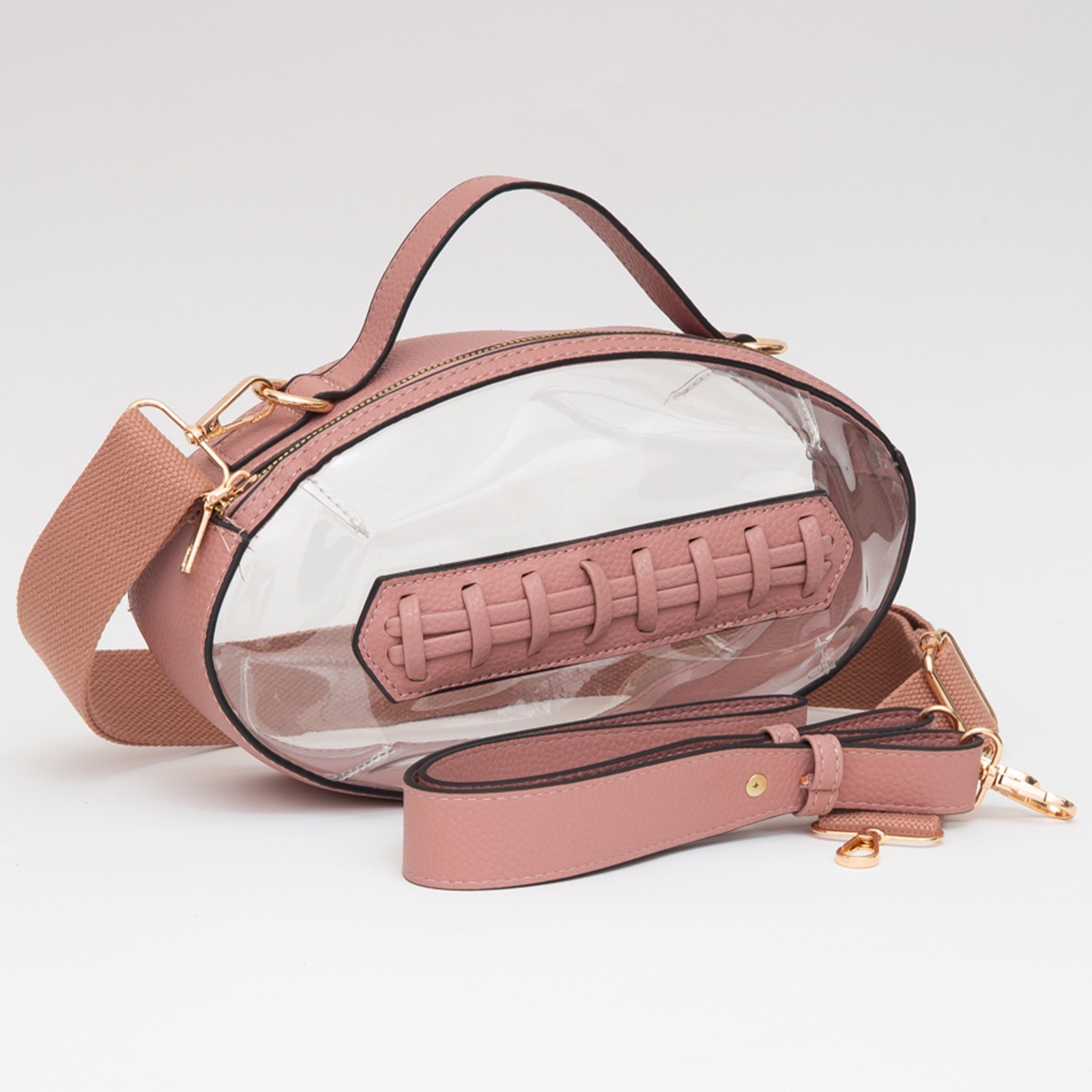 UNNI Clear Transparent Adjustable Football Shape Crossbody Bag Stadium Clear Bag UNNI Clear Transparent Adjustable Football Shape Crossbody Bag Stadium Clear Bag