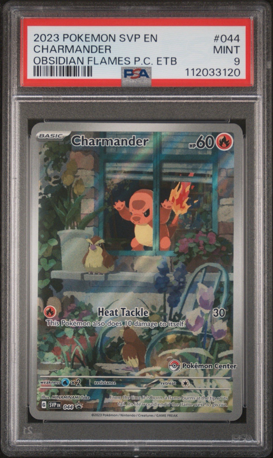 Pokemon 2023 S&V Obsidian Flames Pokemon Center Promo Charmander #044 PSA 9 Pokemon 2023 S&V Obsidian Flames Pokemon Center Promo Charmander #044 PSA 9