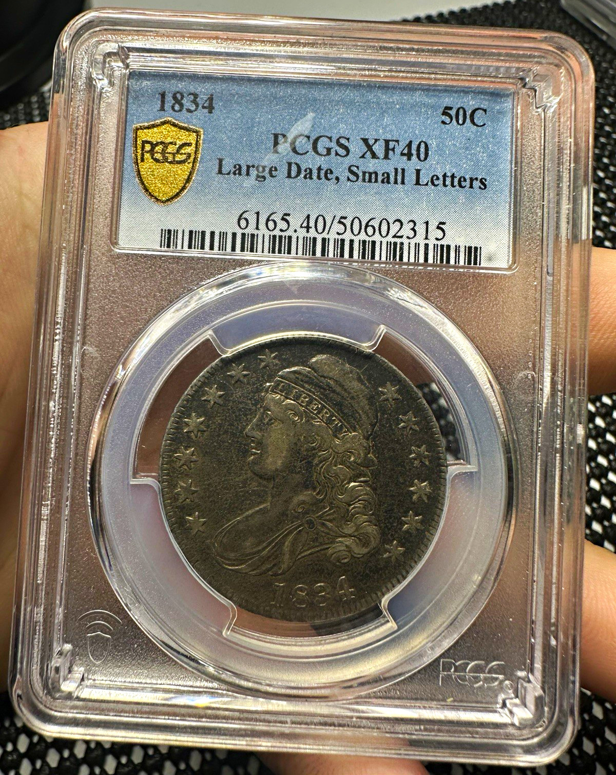 PCGS XF40 1834 50C Capped Bust Half Dollar Large Date Small Letters