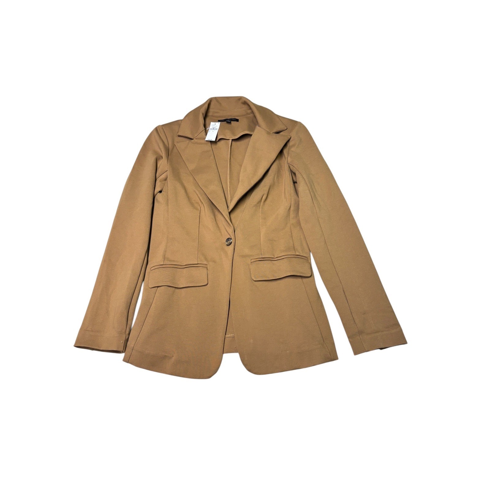 NWT Banana Republic Long and Lean Knit Blazer Camel Tan Single Button Womens S