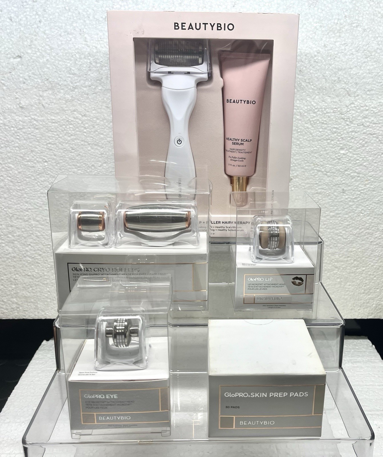 BeautyBio GloPro Micro Needling Tool + Accessories Bundle-Eye,Lip,Cryo Rollers