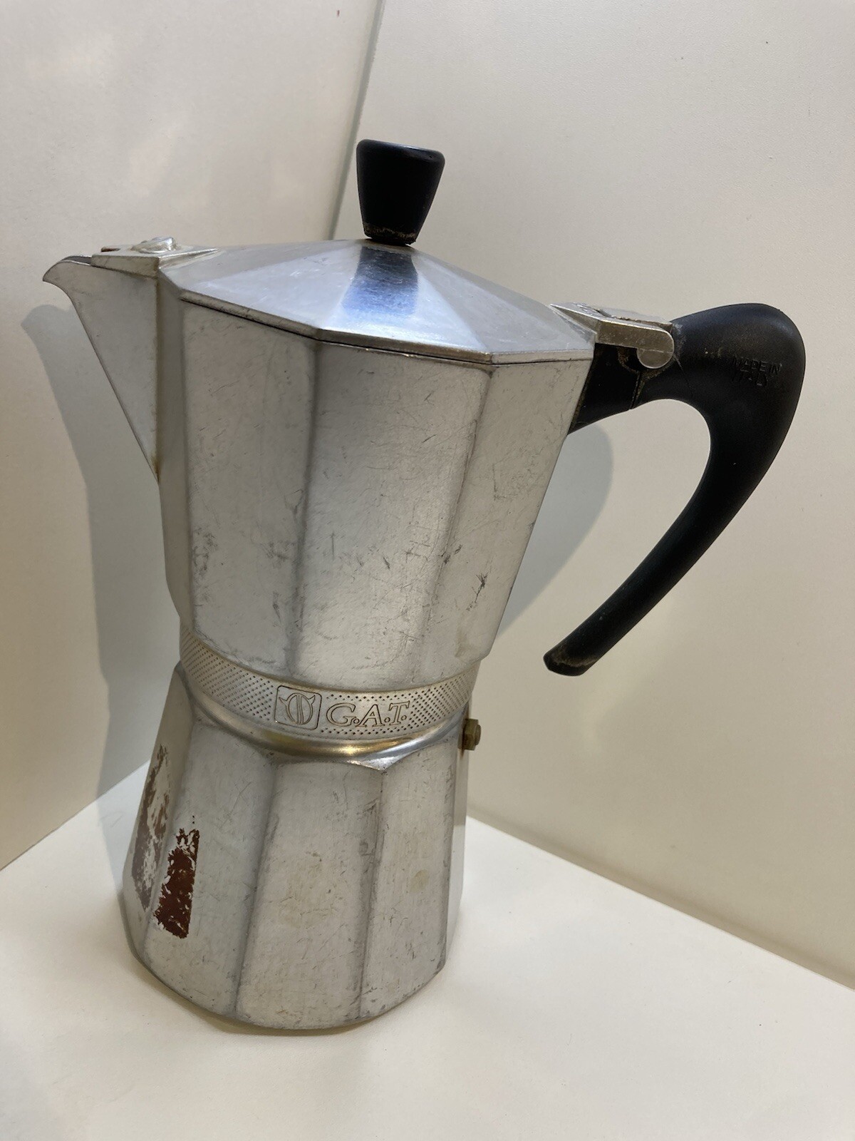 Vintage G.A.T. Moka Pot Stovetop Coffee Espresso Maker Percolator Italy 9 Cups