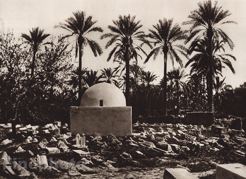 1924 Vintage NORTH AFRICA Tunisia Tripolis Cemetery Photo By LEHNERT & LANDROCK