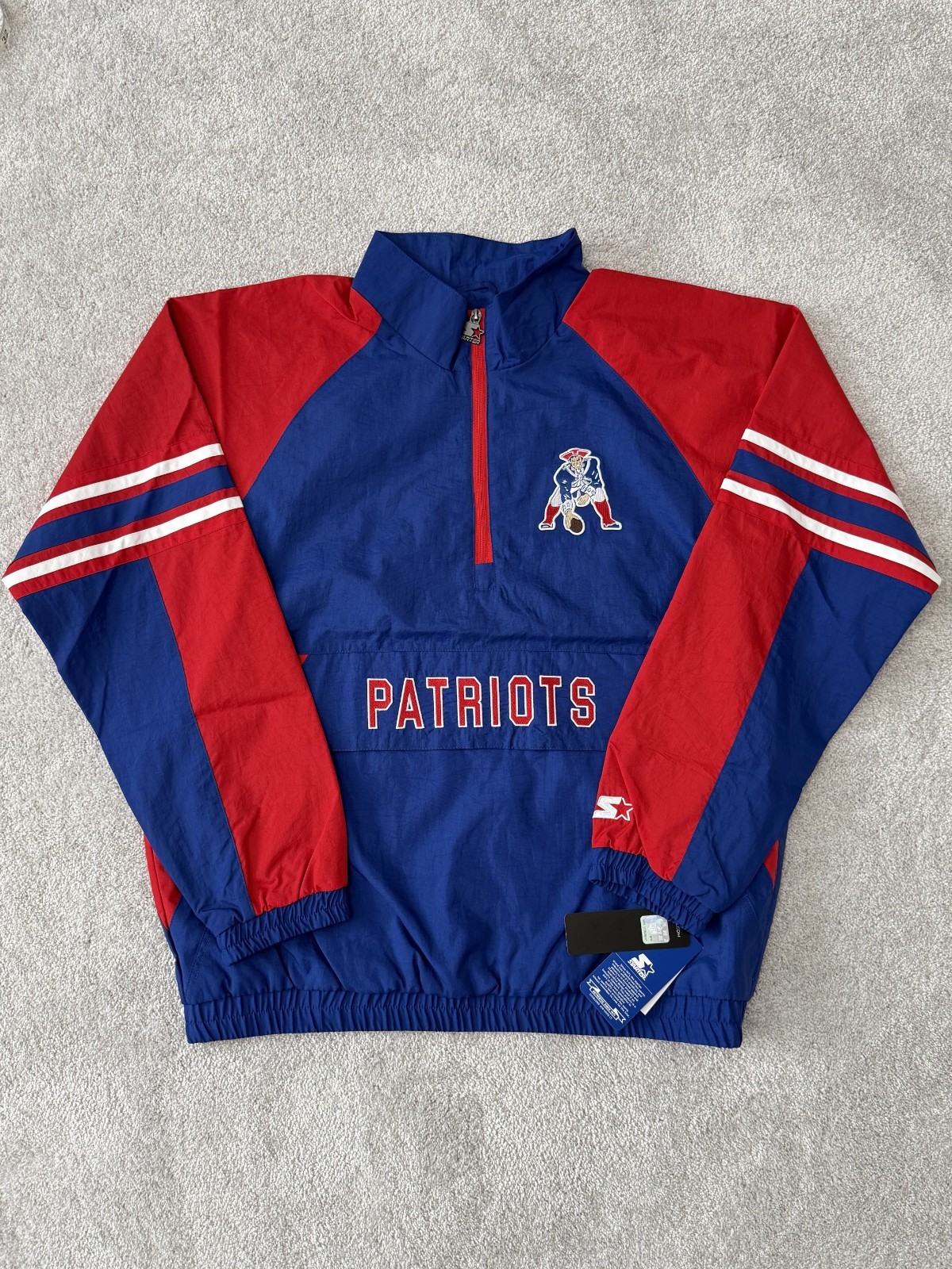 NWT Men's XL Starter New England Patriots Throwback 1/4 Zip Windbreaker Jacket
