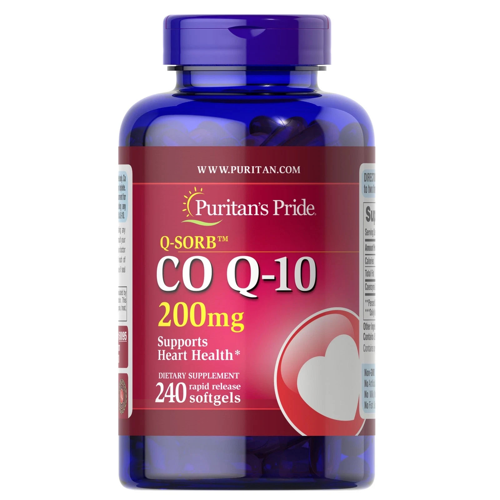 Puritan\'s Pride Q-SORB Co Q-10 200 mg - 240 Rapid Release Softgels Puritan\'s Pride Q-SORB Co Q-10 200 mg - 240 Rapid Release Softgels