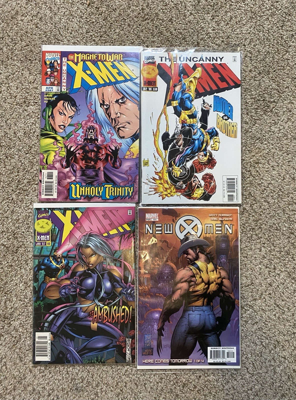 Lot of 4 Marvel X-Men Comic Books